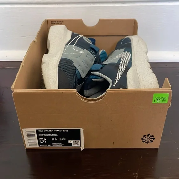 Nike Crater Impact (GS) In Armory Navy Marina Dark Blue Women’s / Youth 5.5 - Picture 8 of 13